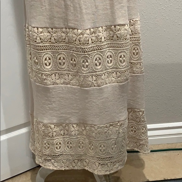SWEET JOURNEY / lace trim maxi Dress Sz M - Picture 4 of 8